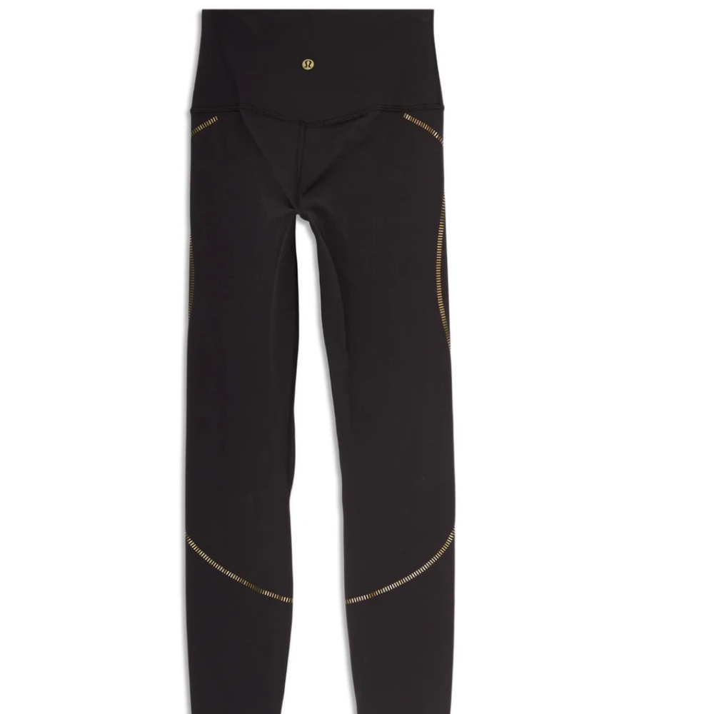 Lululemon Black Align Leggings with Gold